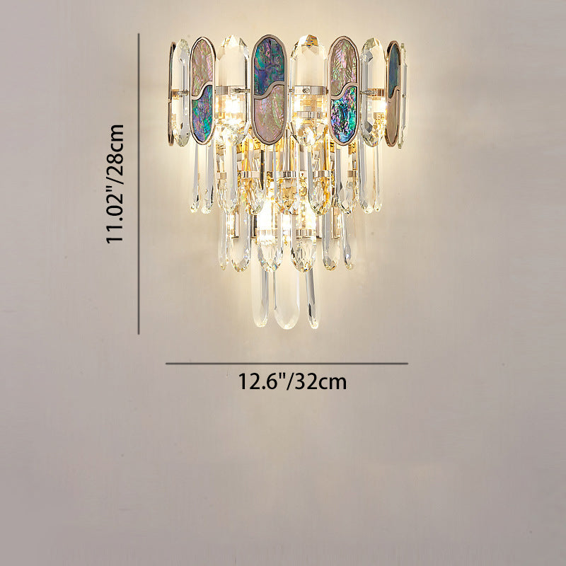 Trapezoid Metal Crystal Aluminum 5-Light Wall Lamp