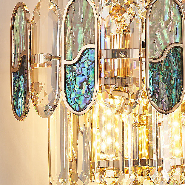 Trapezoid Metal Crystal Aluminum 5-Light Wall Lamp