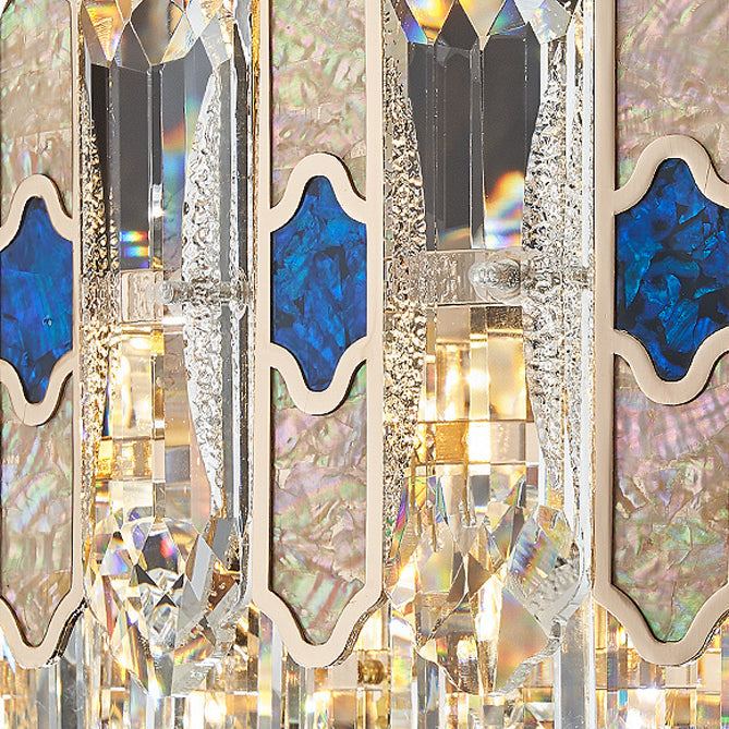 Trapezoid Metal Crystal Aluminum 5-Light Wall Lamp