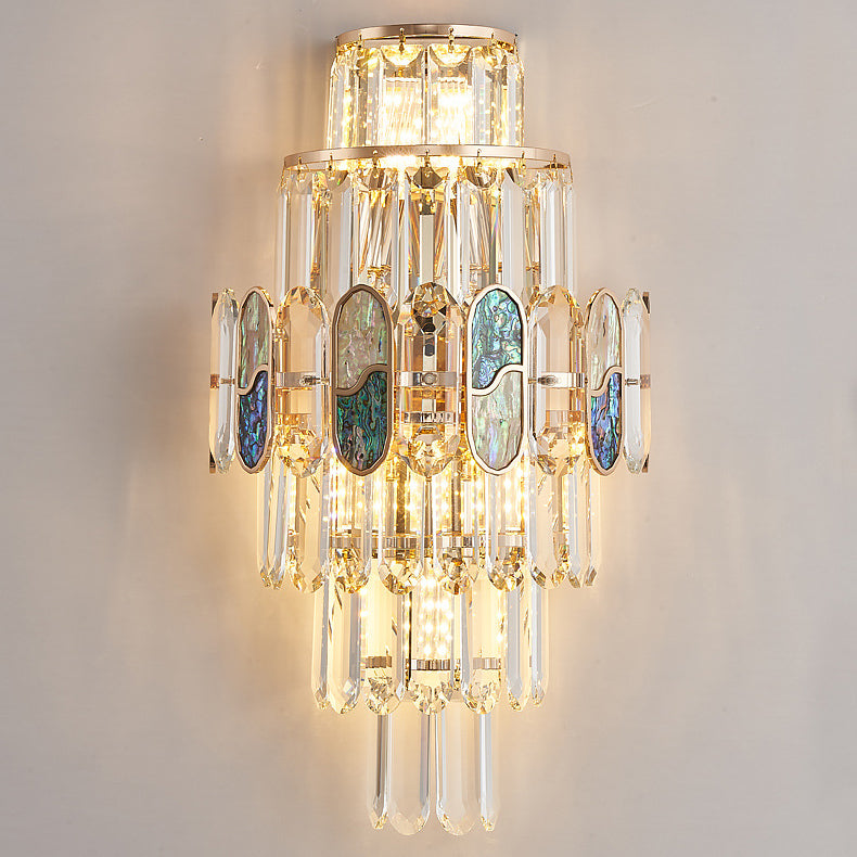 Trapezoid Metal Crystal Aluminum 5-Light Wall Lamp