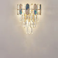 Trapezoid Metal Crystal Aluminum 5-Light Wall Lamp