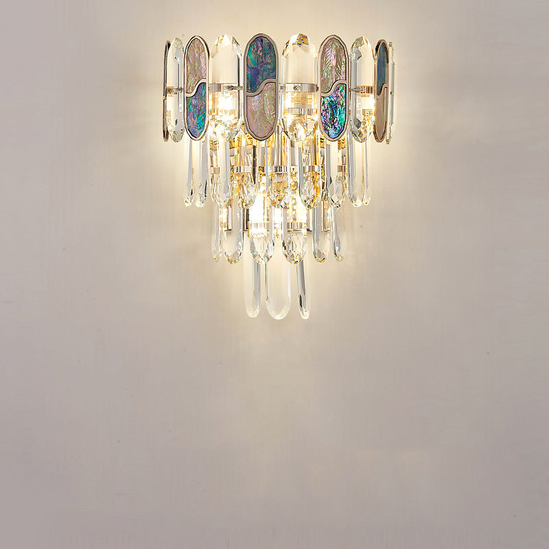 Trapezoid Metal Crystal Aluminum 5-Light Wall Lamp