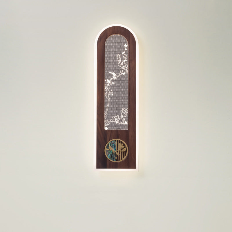 Rectangular Black Walnut Acrylic Wall Lamp