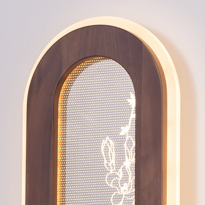 Rectangular Black Walnut Acrylic Wall Lamp