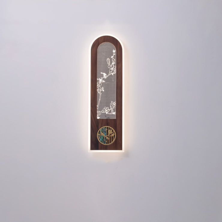 Rectangular Black Walnut Acrylic Wall Lamp