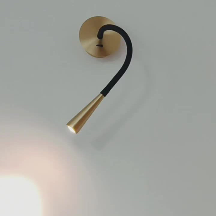 Tube Copper Silicone Bedroom Wall Lamp