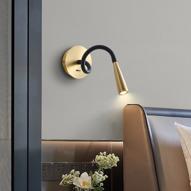 Tube Copper Silicone Bedroom Wall Lamp