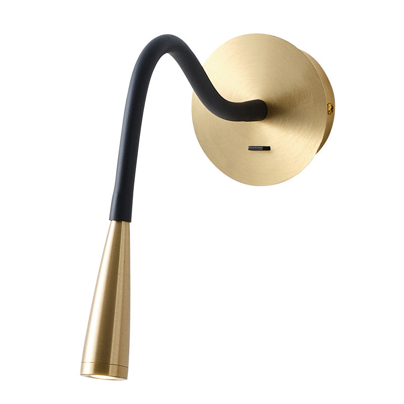Tube Copper Silicone Bedroom Wall Lamp
