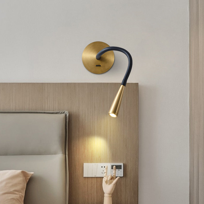 Tube Copper Silicone Bedroom Wall Lamp