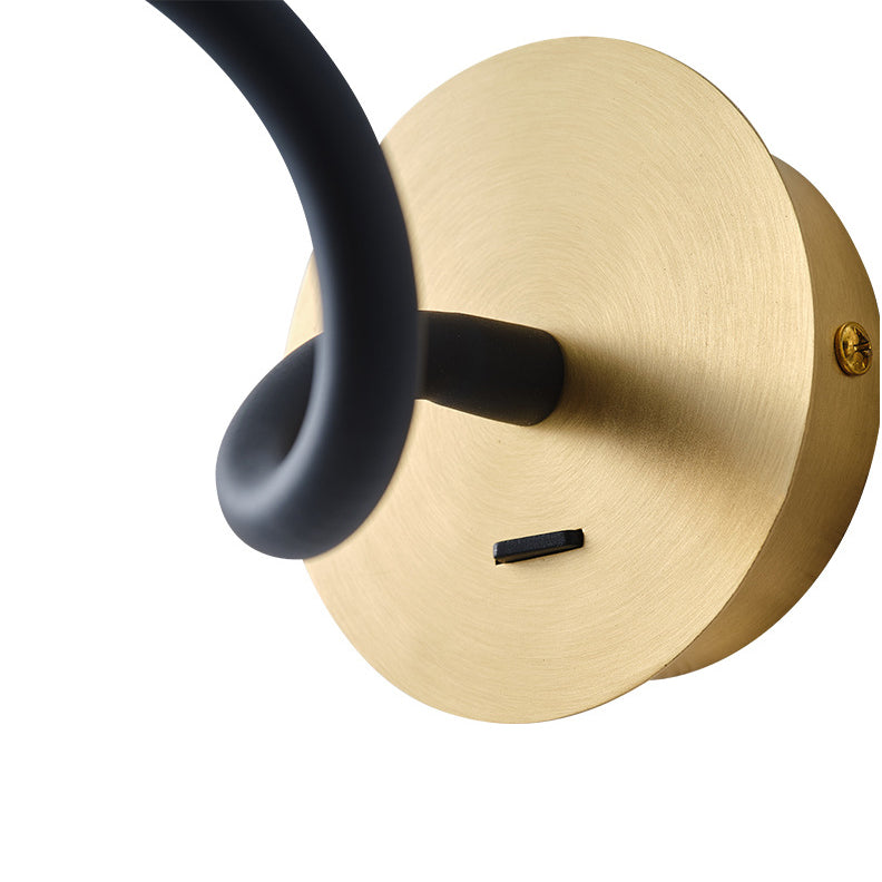 Tube Copper Silicone Bedroom Wall Lamp
