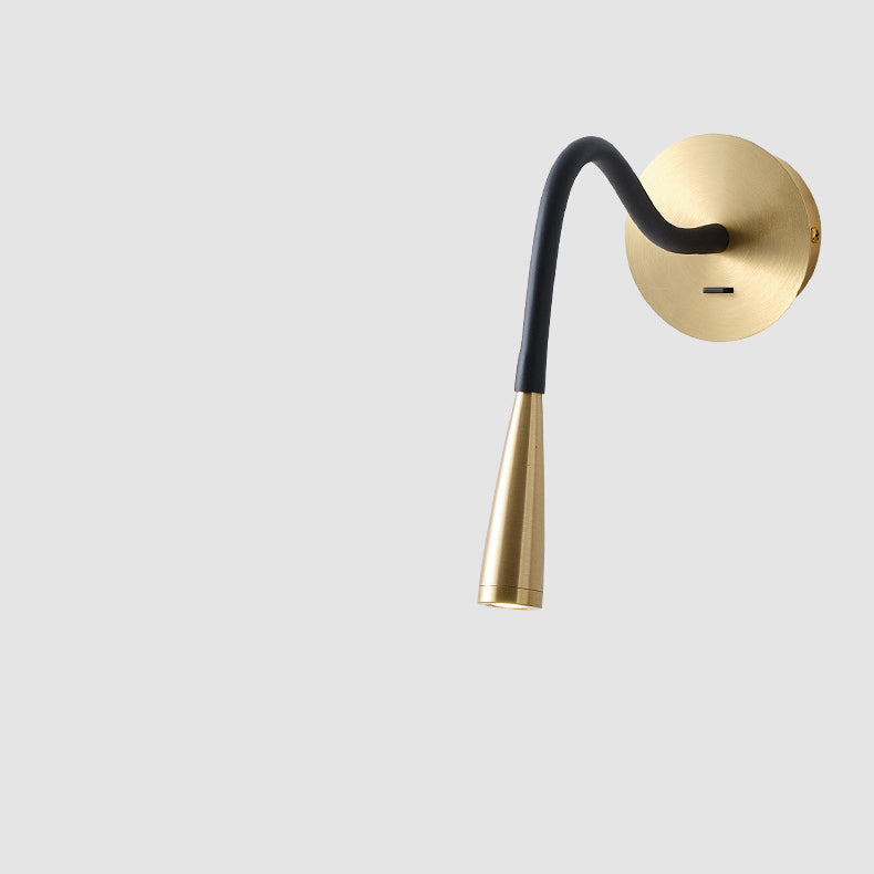 Tube Copper Silicone Bedroom Wall Lamp