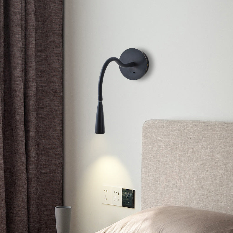 Tube Copper Silicone Bedroom Wall Lamp