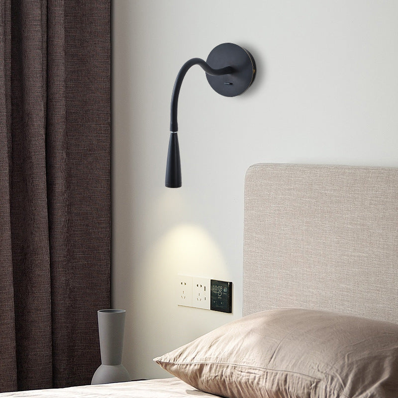 Tube Copper Silicone Bedroom Wall Lamp