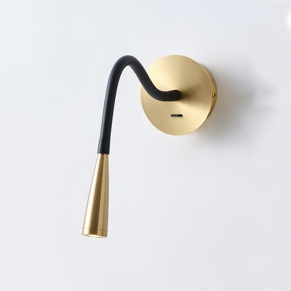 Tube Copper Silicone Bedroom Wall Lamp