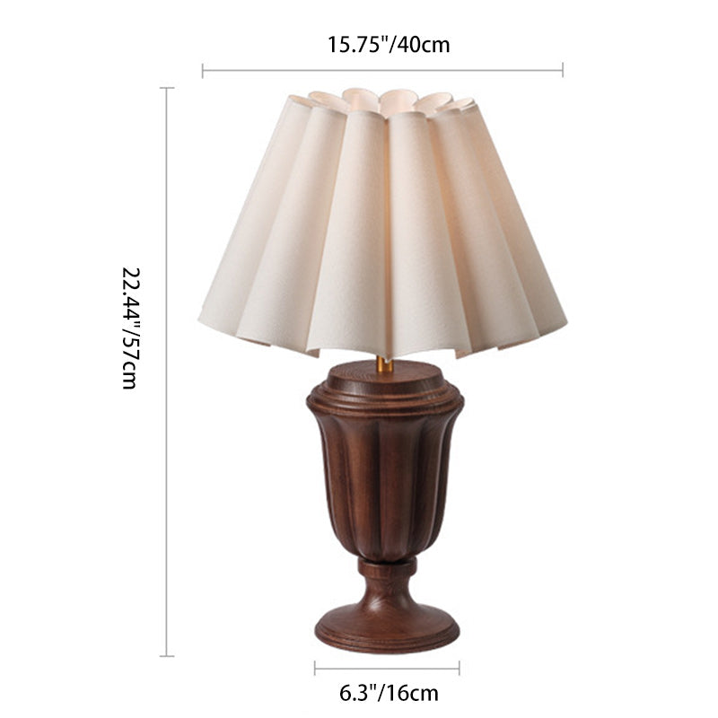 Frustum Cone Ash Wood Table Lamp