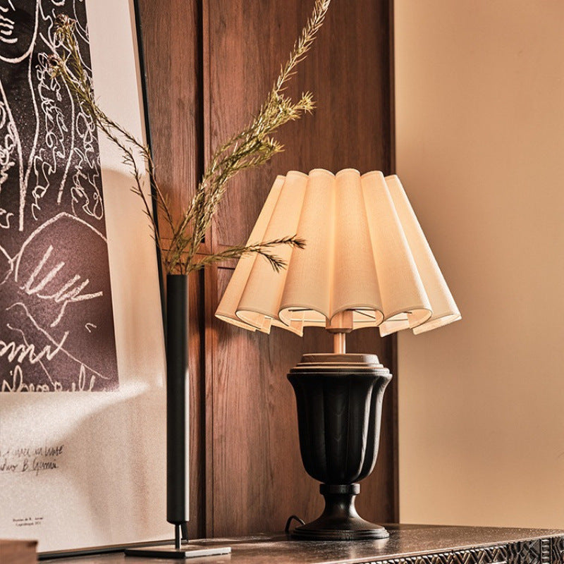 Frustum Cone Ash Wood Table Lamp