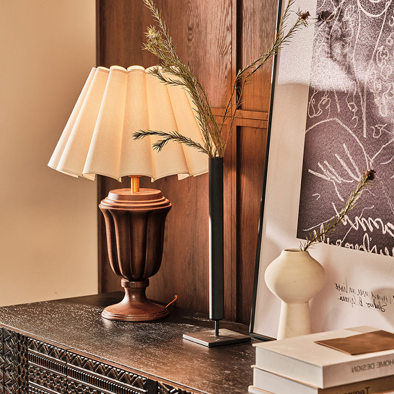 Frustum Cone Ash Wood Table Lamp