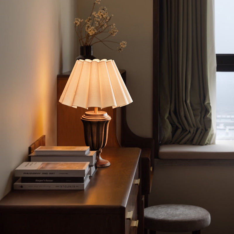 Frustum Cone Ash Wood Table Lamp