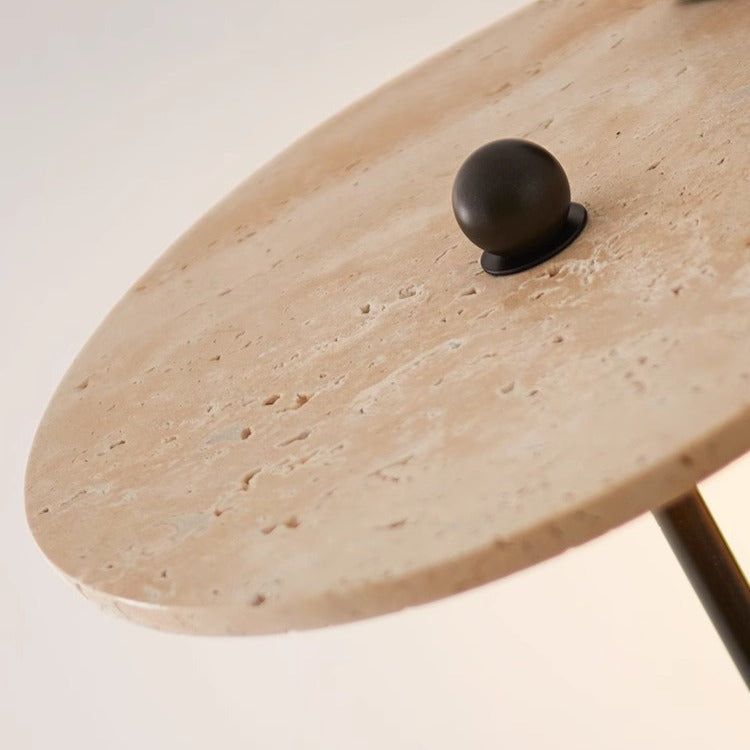 Round Yellow Travertine Carbon Wall Lamp