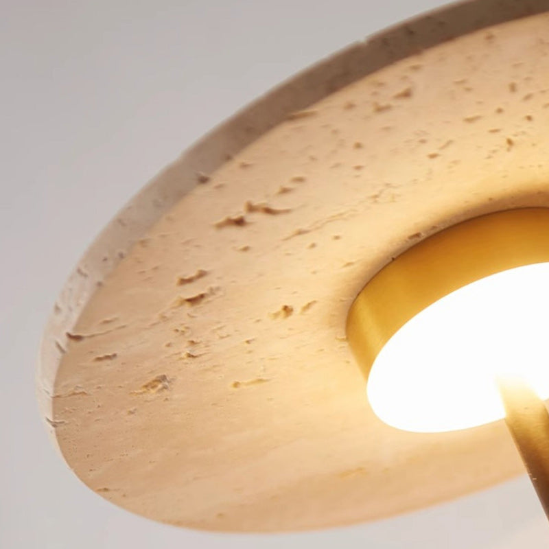 Round Yellow Travertine Carbon Wall Lamp
