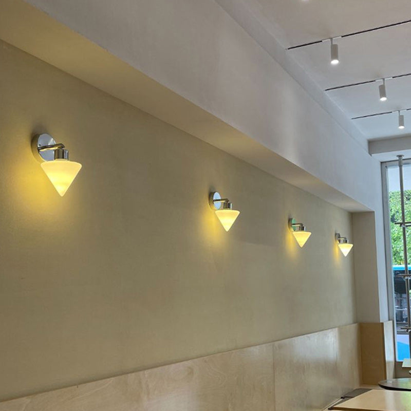 Cone Iron Glass Hallway Wall Lamp