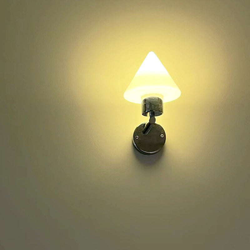 Cone Iron Glass Hallway Wall Lamp