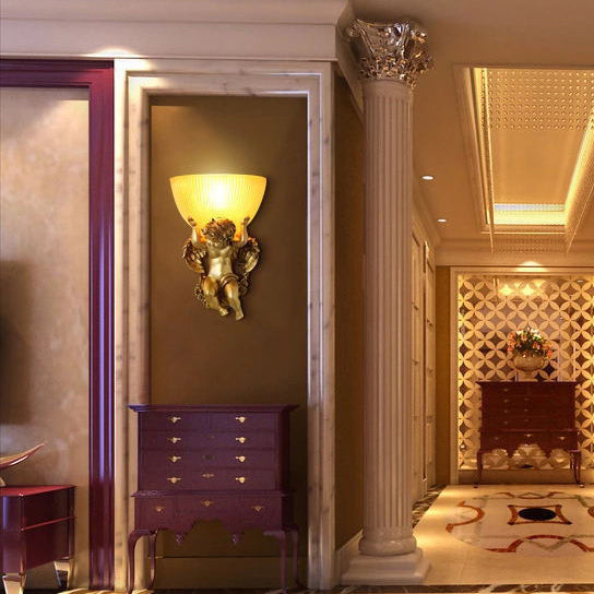 Angel Stainless Steel Glass Wall Lamp