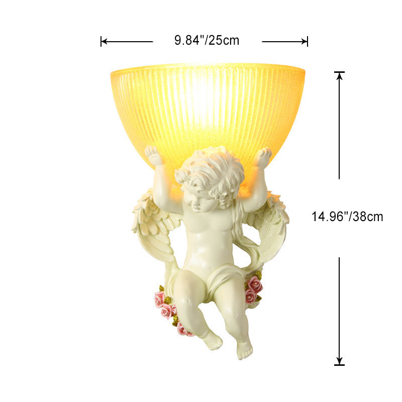 Angel Stainless Steel Glass Wall Lamp