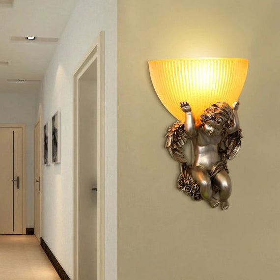Angel Stainless Steel Glass Wall Lamp