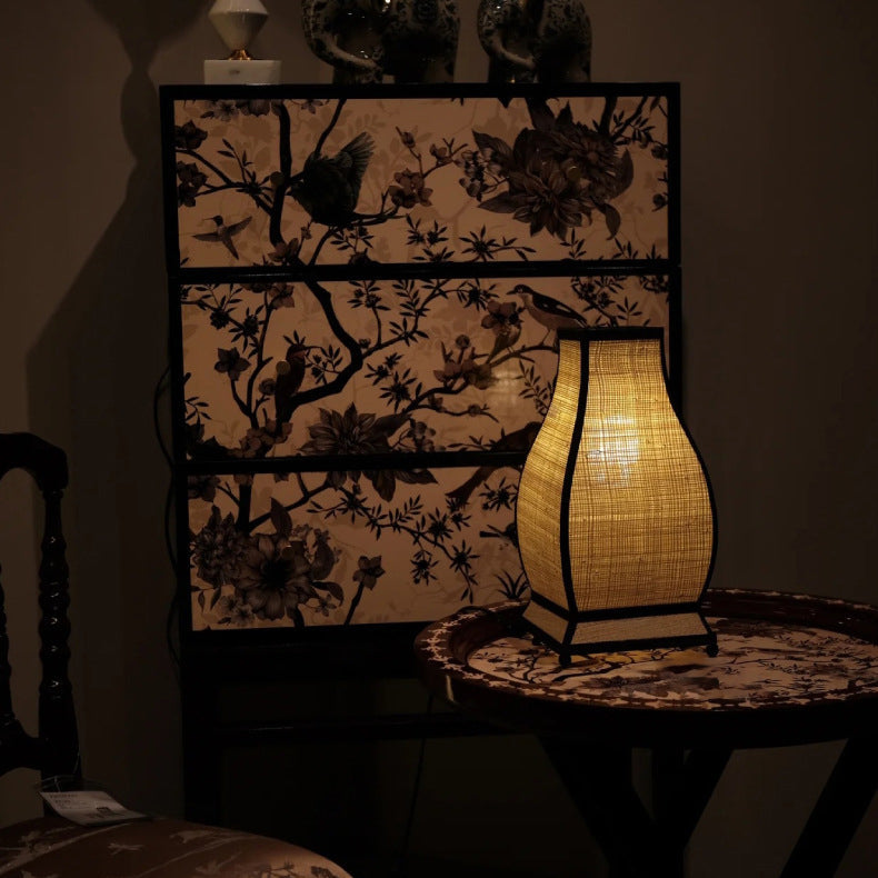 Trapezoid Fabric Bedroom Table Lamp