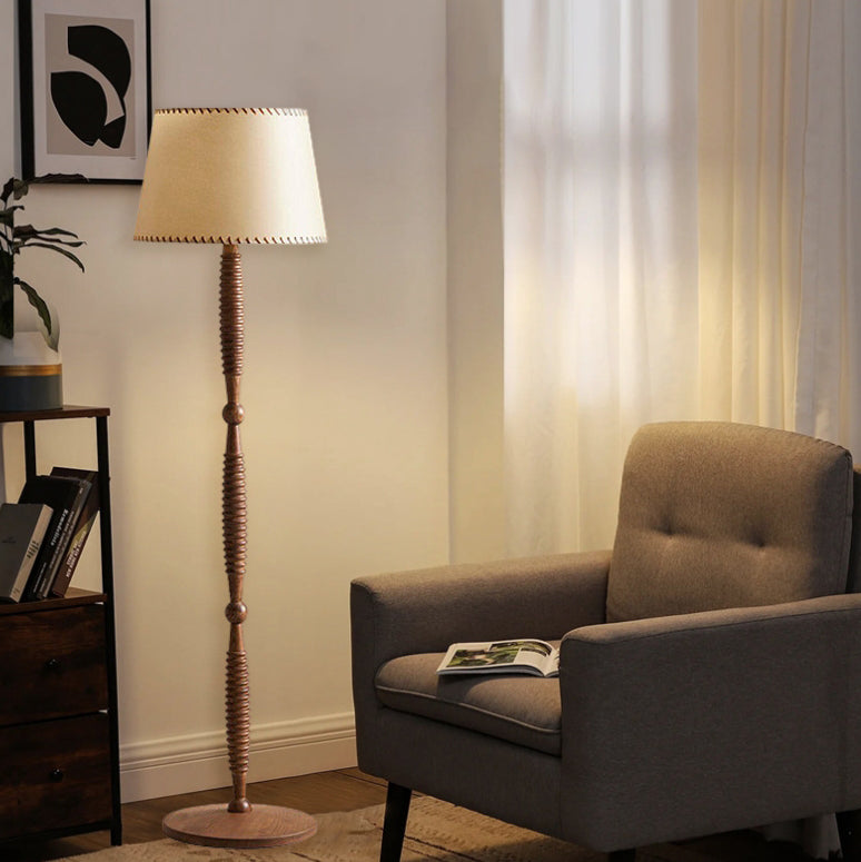 Frustum Cone Solid Wood Floor Lamp
