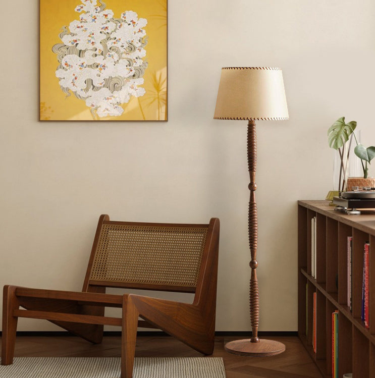 Frustum Cone Solid Wood Floor Lamp