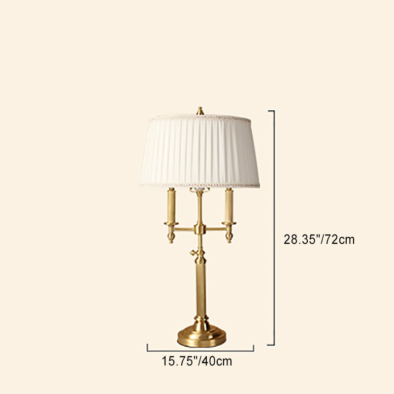 Frustum Cone Copper Fabric Table Lamp