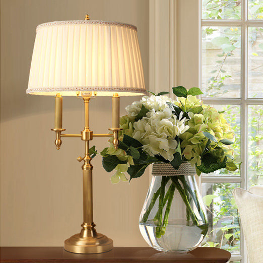 Frustum Cone Copper Fabric Table Lamp