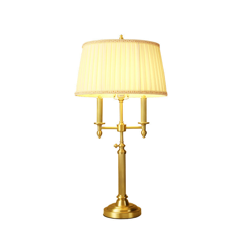 Frustum Cone Copper Fabric Table Lamp