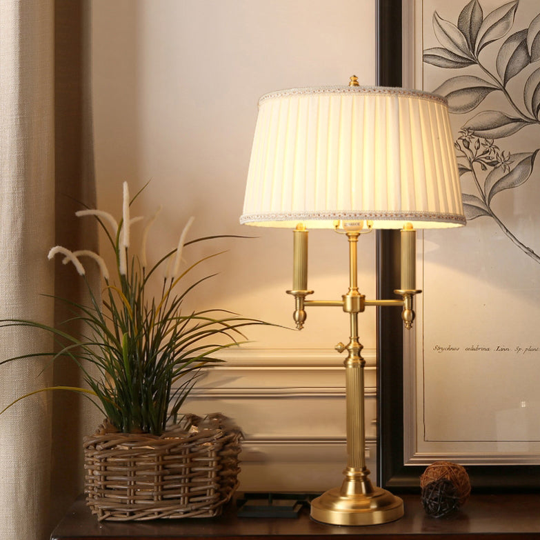 Frustum Cone Copper Fabric Table Lamp