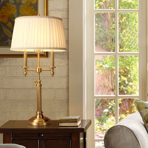 Frustum Cone Copper Fabric Table Lamp