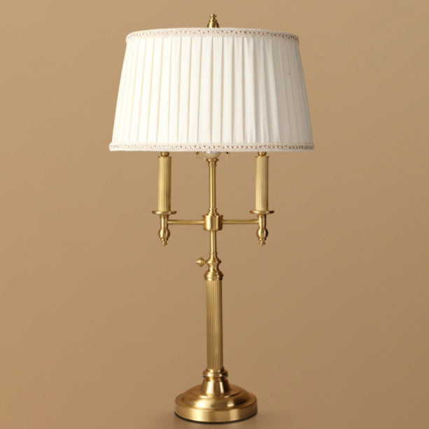 Frustum Cone Copper Fabric Table Lamp