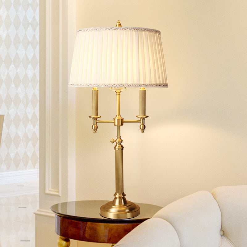 Frustum Cone Copper Fabric Table Lamp