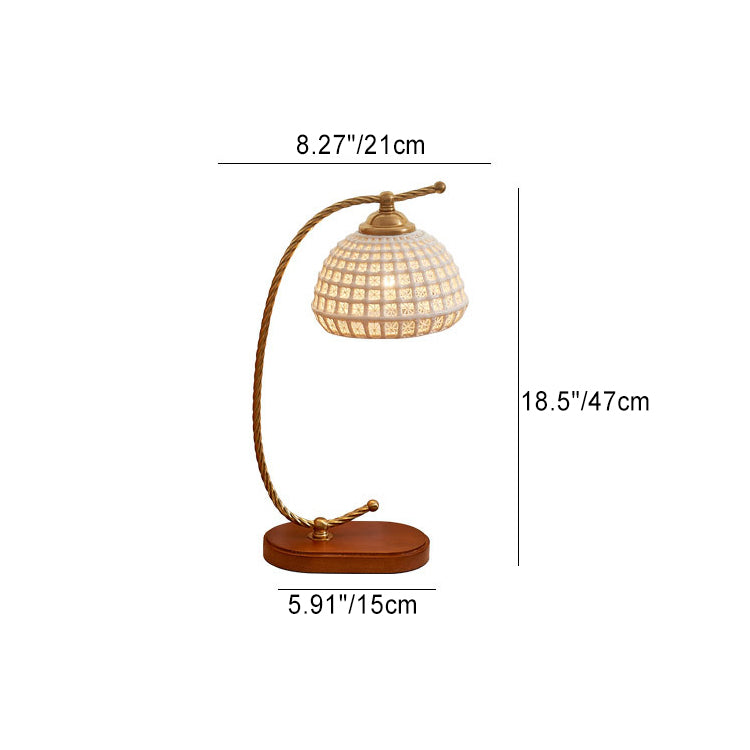 Dome Iron Ceramic Solid Table Lamp