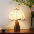 Dome Iron Walnut Wood Table Lamp
