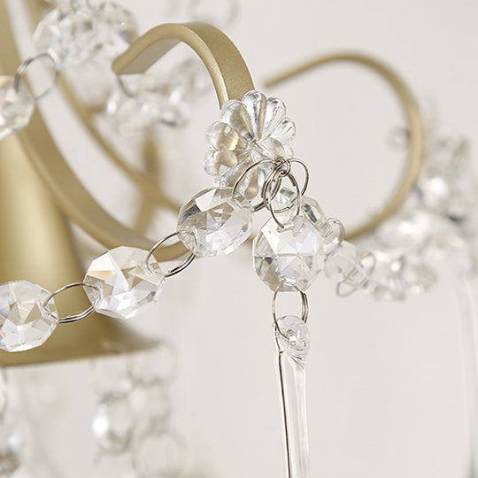 Cone Metal Crystal Bedroom Table Lamp