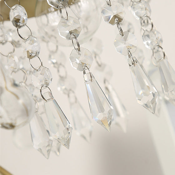 Cone Metal Crystal Bedroom Table Lamp