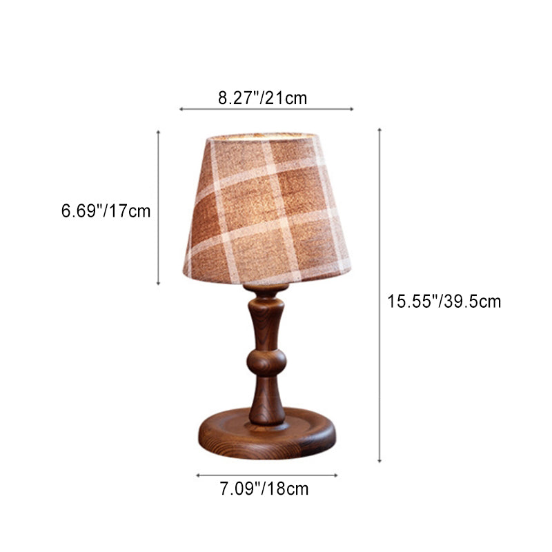 Frustum Cone Fabric Solid Table Lamp