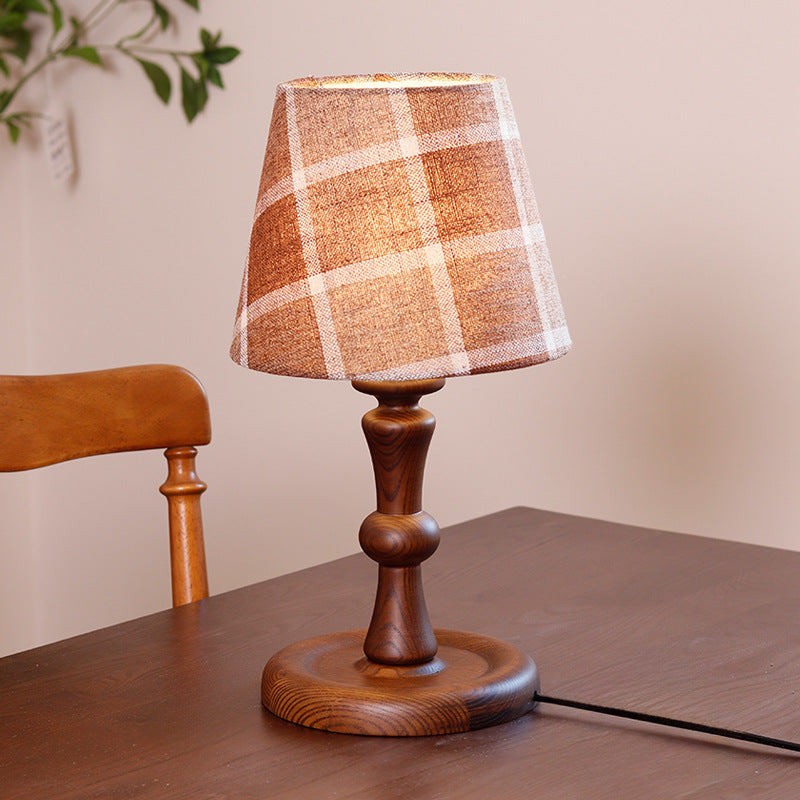 Frustum Cone Fabric Solid Table Lamp