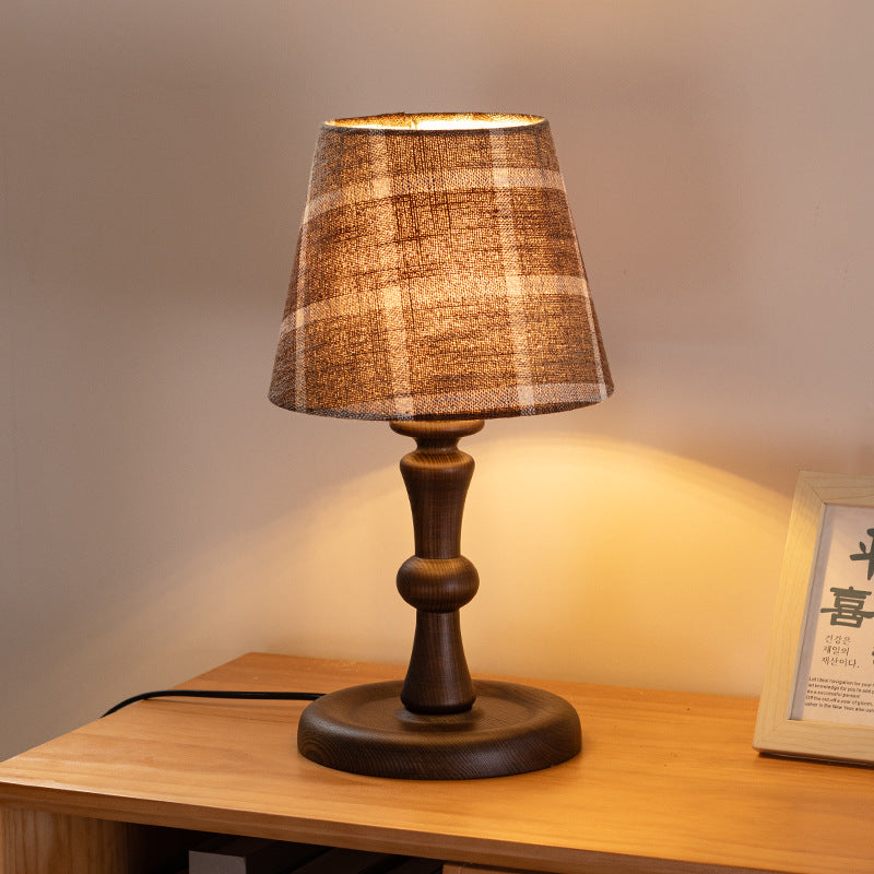 Frustum Cone Fabric Solid Table Lamp