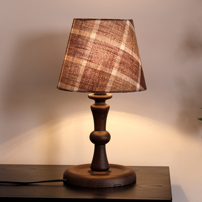 Frustum Cone Fabric Solid Table Lamp