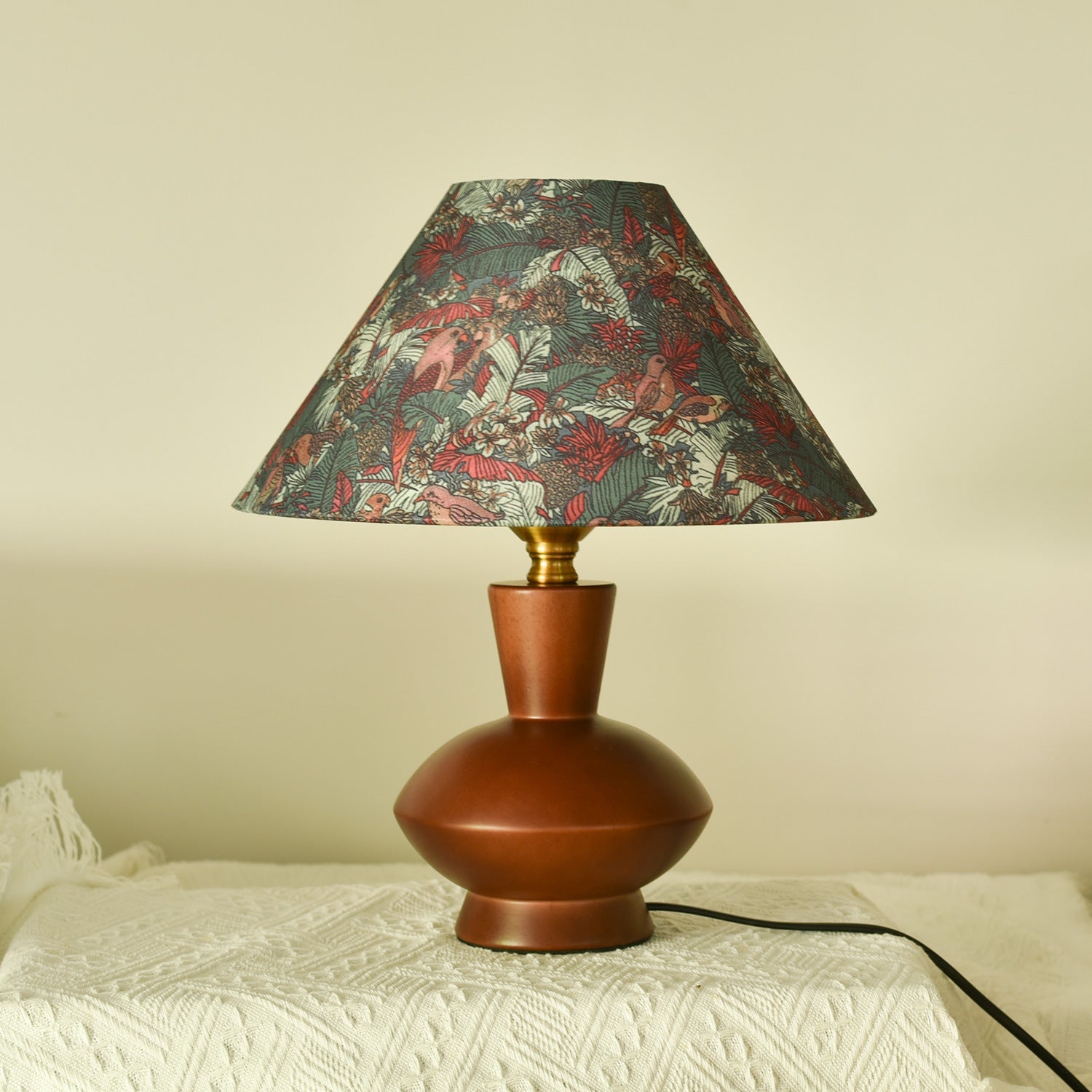 Frustum Cone Fabric Solid Table Lamp