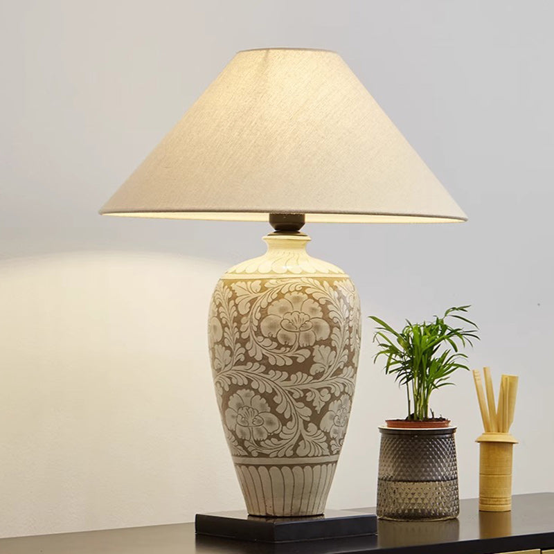 Vase Ceramic Fabric Bedroom Table Lamp