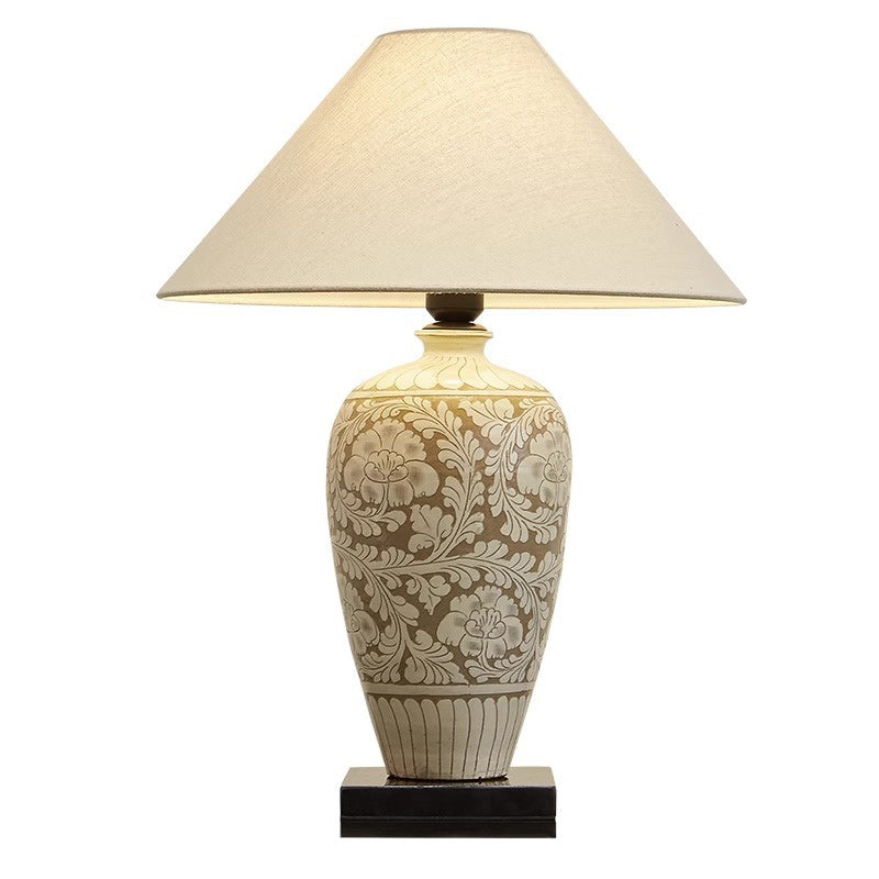 Vase Ceramic Fabric Bedroom Table Lamp
